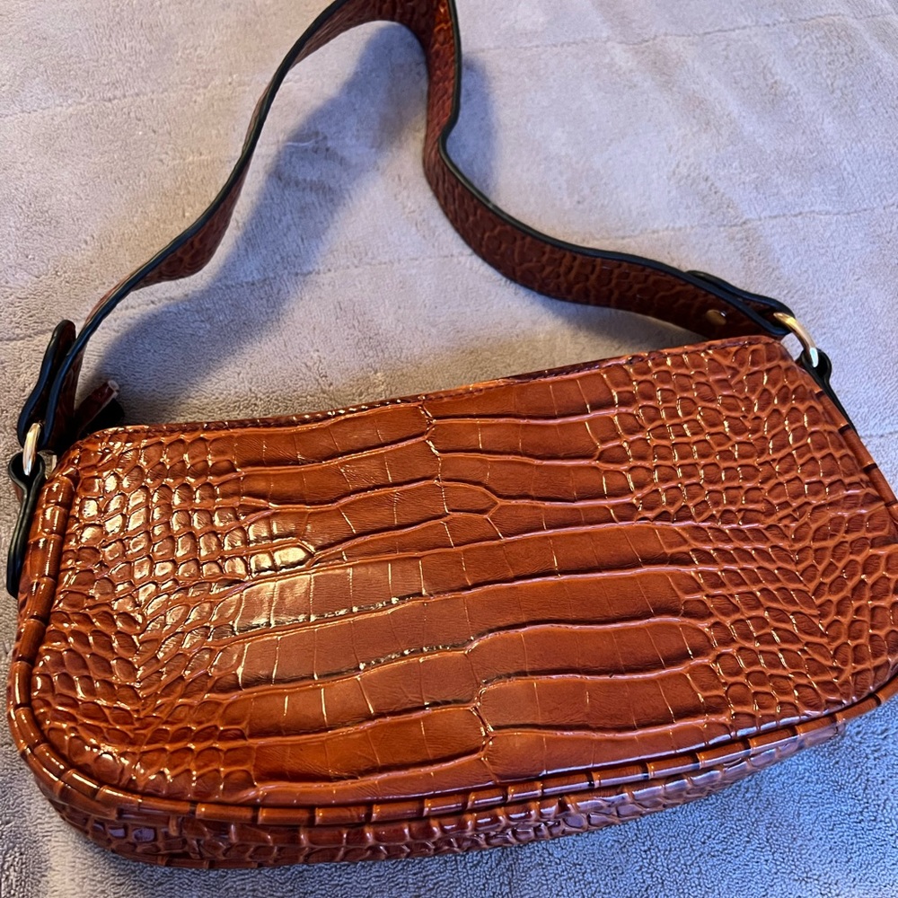 Leather croc purse